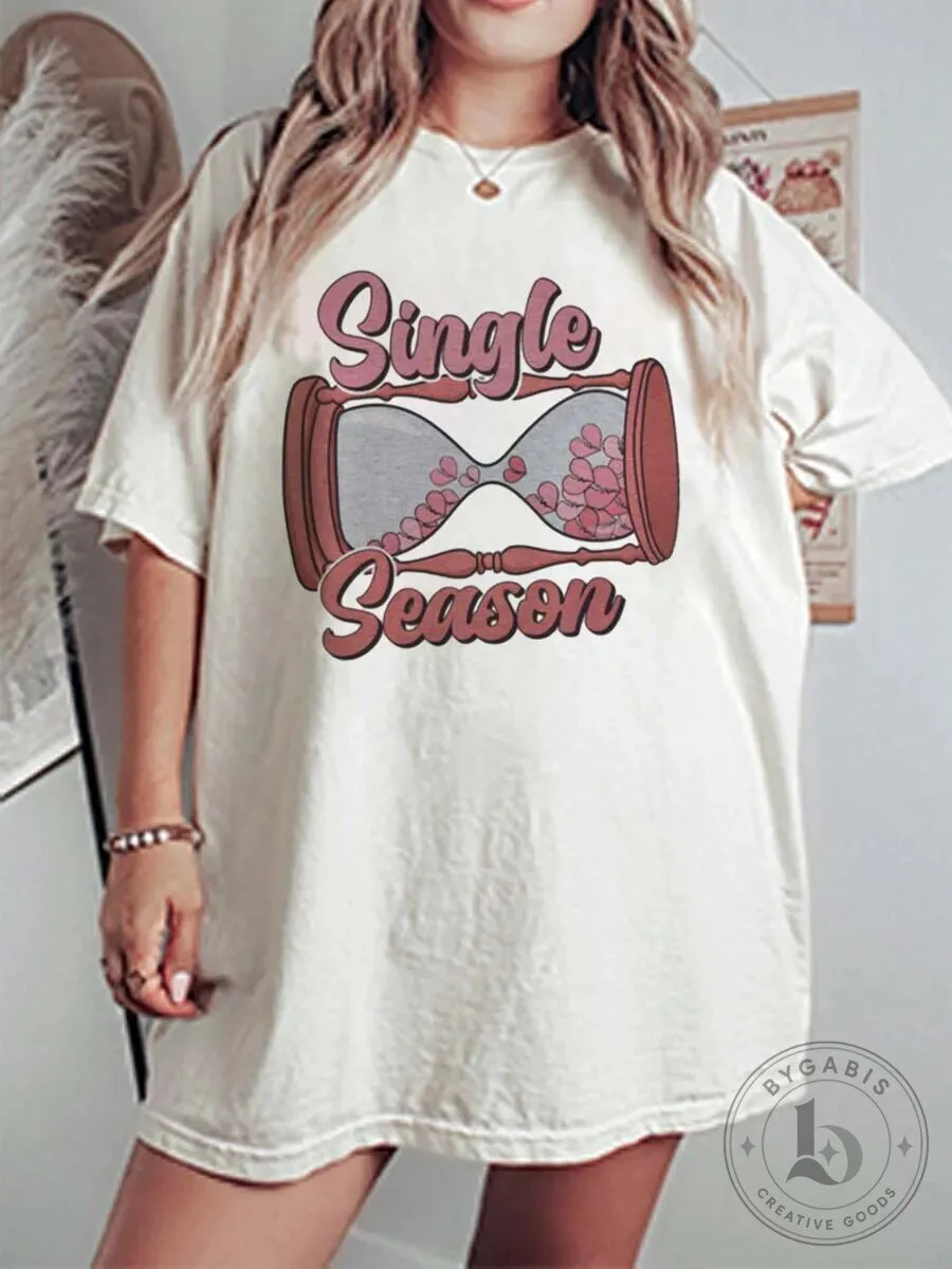 Single Season Hourglass Graphic Oversized T-Shirt for Women